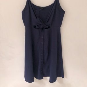 Navy Tie-front Dress